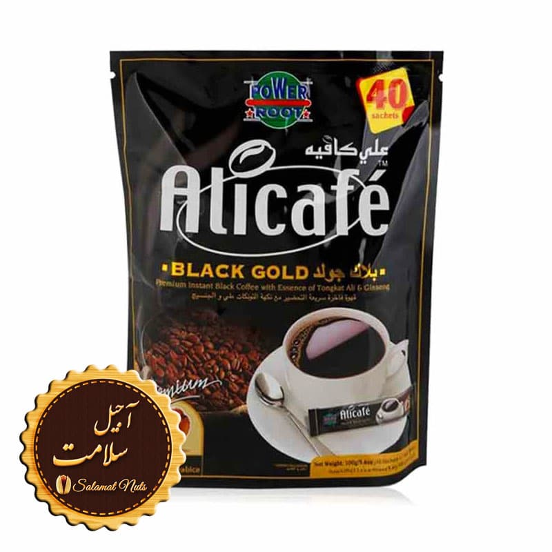 قهوه فوری علی کافه بلک گلد 40 تایی قهوه فوری علی کافه بلک گلد 40 تایی